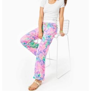 NWT 33" Beach Mid Rise Linen Palazzo Pant